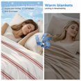 thumbnail image 2 of Red Striped Cooling Blanket, Lightweight Breathable Summer Throw Blanket with Double Sided Cold Effect, Rustic Red Stripe Modern Art Beige Picnic Beach Blankets Bed Sheet for Hot Sleepers 50"x60", 2 of 8