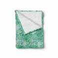 thumbnail image 2 of Turquoise Soft Flannel Fleece Blanket, Floral Pattern with Beryl Crystal Guilloche Flowers Carving Art Elements Image Print, Cozy Plush for Indoor and Outdoor Use, 50" x 60", Green, by Ambesonne, 2 of 6