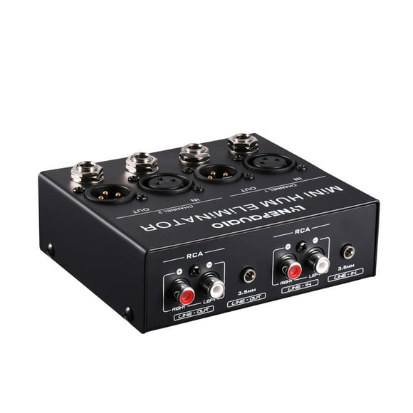 LINEPAUAIO B890 Ultra-Compact Quad-Channel Noise Eliminator in Black, ABS + Metal Construction, 450g, 11.5x10x3.7cm