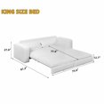 thumbnail image 7 of FFZ 93 inch King Size Sleeper Sofa Bed 3 in 1 Convertible Teddy Couch, Camel, 7 of 7