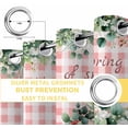 thumbnail image 4 of Eucalyptus Trucks Blackout Curtains for Bedroom, Spring Farmhouse Floral Leaves Pink Plaid Thermal Insulated Kitchen Drapes with Grommets, Light Blocking Window Treatment, 2 Panels 42" x 63", 4 of 7
