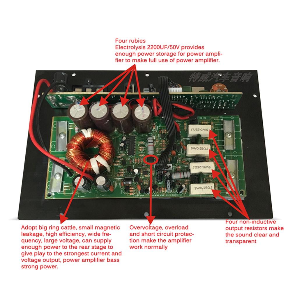 Lanko PA-80D 12V 1000W Auto Audio Verstärker - Leistungsstarke Verstärkerplatine Für Subwoofer