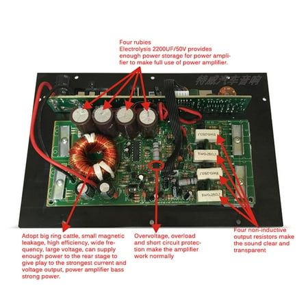 PA-80D 12V 1000W Speaker Subwoofer Bass High Power Module High Power ...