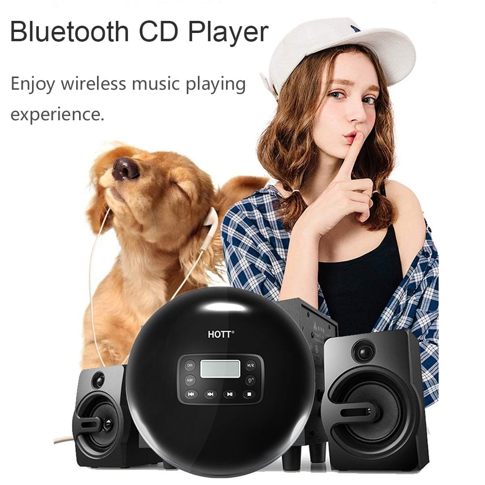 MEGICOT Portable Bluetooth 5.0 CD Player with LED Display, Rechargeable, Anti-Skip Protection, Anti-Shock, Headphone Jack Personal CD Music Disc Player