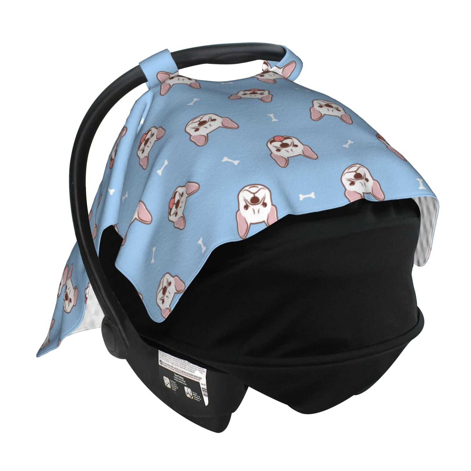 Car Seat Cover Baby - French Bulldog Head Breathable Infant Car Seat Cover for Baby Carseat, Lightweight Comfort Baby Essentials Must Haves Newborn Stuff for Girl Boy