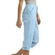 thumbnail image 4 of WILLBEST Pantalones Casuales para Mujer, Cómodos Pantalones Rectos Recortados con Bolsillos y Botones para Uso Diario, Ideales para Primavera y Otoño. Extra Grande, 4 of 6