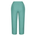 thumbnail image 2 of Zuesphe Womens Pants Petite Cotton Capri Pants for Women Elastic Waist Flowy Pants for Women Work Womens Cargo Pants Trendy, 2 of 4