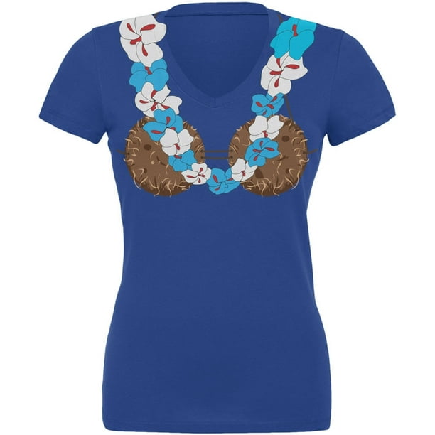 Tee's Plus Coconut Bra Royal Juniors VNeck TShirt
