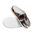 thumbnail image 3 of Disketp Flower Horn Skull A Women's Men's Slippers Plush Slip-On House Slipper for Winter Indoor Soft Cushion Non-slip Fluffy Slides Slippers-8, 3 of 7