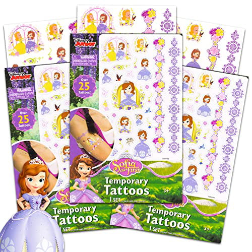 Disney Junior Sofia the First Temporary Tattoos for Kids (3 Pack) ~ Over 75 Disney  Temporary Tattoos from the Disney Junior TV Series, Sofia the First | Disney  Party Favors for Kids 