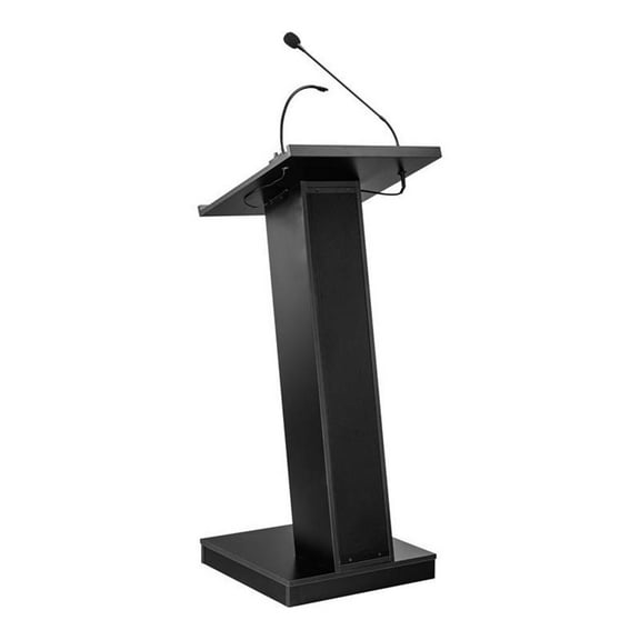 Oklahoma Sound ZED Series Modern Wood Lectern with Speaker in Black