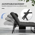 thumbnail image 4 of Outsunny Folding Lounge Chair w/ Cushion, Reclining Tanning Chair, Dark Grey, 4 of 10