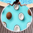 thumbnail image 3 of Toalla de playa redonda con diseño de frutas y coco para adultos, toalla de playa de microfibra de secado rápido, toallas de piscina súper absorbentes, manta de playa sin arena, 3 of 5