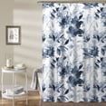 thumbnail image 2 of Blue Shower Curtain, Floral Shower Curtains for Bathroom, Blue White Waterproof Fabric Shower Curtain, Modern Simple Shower Curtain Sets, Navy Blue Flowers Bathroom Decor-72x72 Inch (With 12 Hooks), 2 of 6