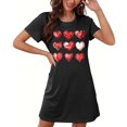 thumbnail image 3 of HomeGardon Women's Sleepwear Nightgowns for Women,Fashion Print Medium Length Dress Oversized Short Nightgown Fashion Chest Print Short Sleeve Nightdress,S-XXL, 3 of 6