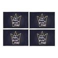 thumbnail image 2 of MKHERT Cute Gold Glitter Crown with Textured Inscription Inside Placemats Table Mats for Dining Room Kitchen Table Decoration 12x18 inch,Set of 4, 2 of 4