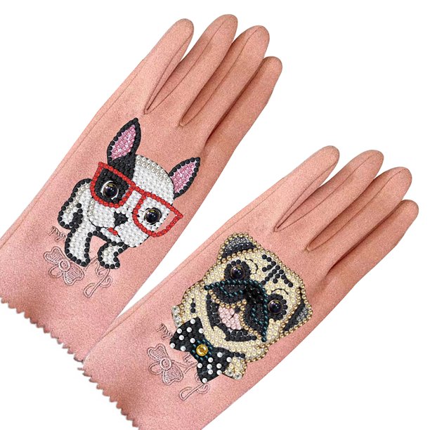 Guantes cálidos de bricolaje con diamantes Guantes elásticos cálidos para mujeres Niñas Uso de invierno FLhrweasw Nuevo