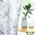 thumbnail image 4 of Decoultimatex Tree Branch Blue White Sheer Curtain for Living Room Linen Textured Semi Sheer Drapes for Bedroom, Grommet, 52"x84"x2, 4 of 6