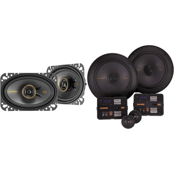 Kicker 51KSS6504 KS-Series 6.5" Component system with 1" tweeters w/ 51KSC4604 4x6" Coaxial Bundle