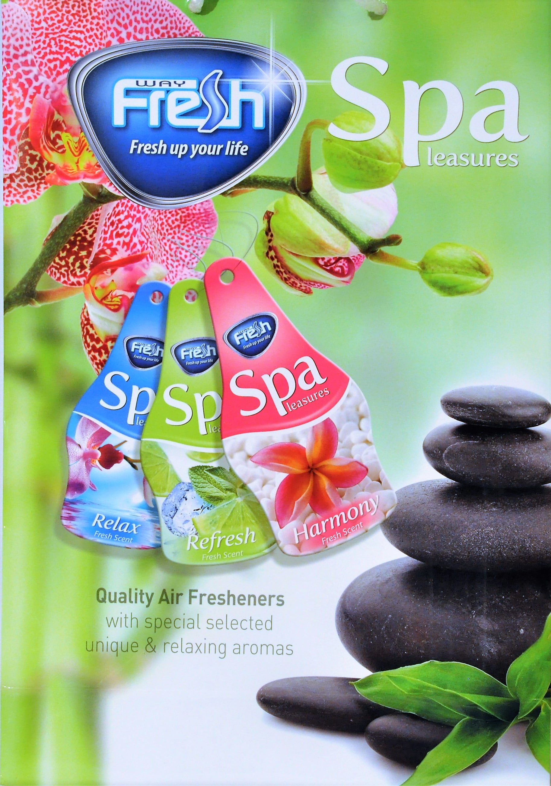 Fresh Way SF05 - Dry Spa Car Air Freshener (Stimulate) 3 Pack