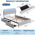 thumbnail image 2 of YUSAZENS Full Size Velvet Upholstered Bed Frame with LED Light, MDF Structure 2 Underbed Storage Drawers, Floor Standing Soft Platform Bed No Box Spring Needed,  Gray, 2 of 9