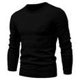 thumbnail image 4 of Elvqul Pullover Sweater for Men Long Sleeve Stretchy Crew Neck Mens Sweater Black, 4 of 4