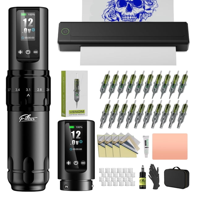 Kit de impresora de plantillas para tatuajes, impresora de filtro, 7 tiempos, 2.0-4.0 mm