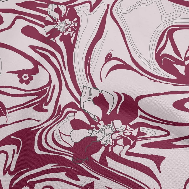 oneOone Polyester Lycra Maroon Fabric Abstracts Sewing Material Print Fabric By The Yard 56 Inch Wide