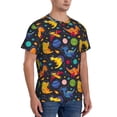 thumbnail image 4 of Yiaed Dinosaurs in Space Print Mens Short Sleeve Tight Fit T-Shirt, Crewneck Casual Tee-3X-Large, 4 of 5