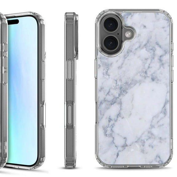 For iPhone 17 Shockproof Protective Phone Case, by OneToughShield - Marble / Clouds