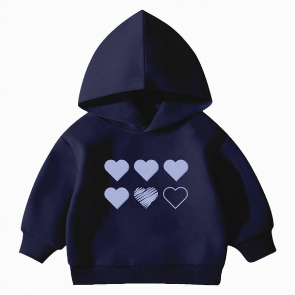 KPOPLK Hoodies for Kids Oversized Soft Fleece Sweatshirts Long Sleeve Pullover Top Casual Loose Fall Clothes for Boys Navy Size 2-3 Years