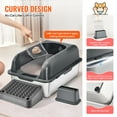 thumbnail image 2 of KFFKFF Cat Litter Tray, 6in Depth, XL Size, Stainless Steel, Includes Scoop, Broad Filter Step & Tall Edges, Sealed Design for Odor Control, Simple Cleaning, Suitable for Larger Cats, 2 of 9