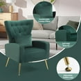 thumbnail image 4 of Tufted Upholstered Velvet Armchair for Living room, Bedroom,Green (Set of 2), 4 of 4