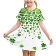 thumbnail image 1 of Niñas Vestido de Día de San Patricio Manga Corta Cuello Redondo Casual para 3-12 Años Niños Niños Verano, 1 of 9