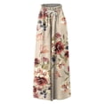 thumbnail image 4 of WTOBBY Women's Floral Print High Waist Wide Leg Palazzo Pants Casual Flowy with Pocket, Designed for Casual Outings, Weekend Getaways and Comfortable All-Day Wear,Khaki S, 4 of 5