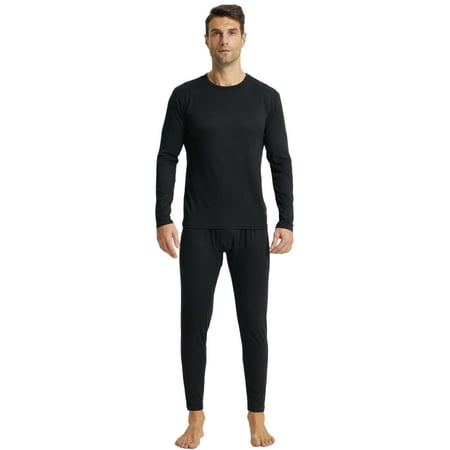 LANBAOSI Men Thermal Underwear Set Winter Top & Bottom Ultra Soft Male Long John Set Size Small