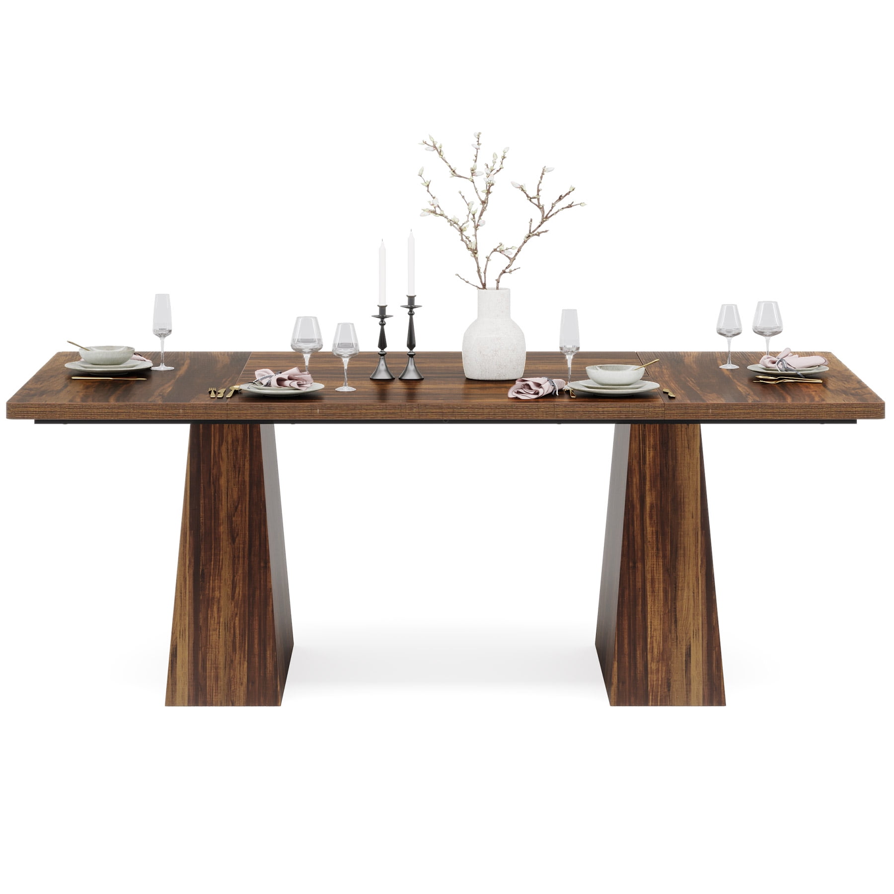 Fnova 63" Executive Desk, Dining Table for 6 People, Modern Farmhouse Wooden Kitchen Table, Large Office Computer Desk for Home Office (Chairs Not Included)