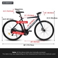thumbnail image 3 of Road Bike, Men Women Beach Road Hybrid Bike, 24-speed Commuter Bike With Dual Mechanical Disc Brake System, Aluminium Frame City Bike for Outdoor Cycling, 3 of 8