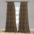 thumbnail image 2 of Botanical Window Curtains, Grunge Style Minimal Leaf Sketch Pattern in Brush Stroke Effect Nature Art, Lightweight Decor 2-Panel Set with Rod Pocket, Pair of - 28"x95", Pale Camel Umber, by Ambesonne, 2 of 3