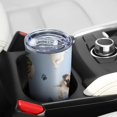 thumbnail image 5 of 20 Oz Pug and Footprints Coffee Tumbler Double Wall Insulated Stainless Steel Water Bottle | Metal Reusable Thermoses Flask with Cup Cap | Leak & Sweat Proof with Anti-Dust Lid, 5 of 7
