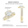 thumbnail image 6 of Rosec Jewels Classic Moissanite Wedding Ring Set of 2 - D-VS1 Grade Certified Moissanite Halo Engagement Ring with Band, 18K Yellow Gold, US 3.00, 6 of 7