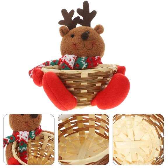 PTOOTP Holiday Candy Basket with Removable Cloth Liner - Versatile Christmas Basket for Snacks, , and Festive Holiday Decor