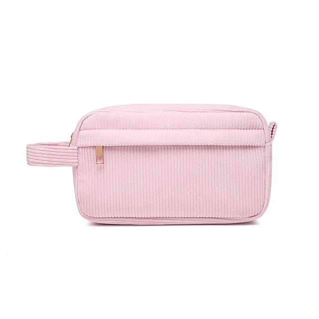 Cosmetic Pouch Large Capacity with Partition Design And Carrying Strap Storage Bag Splash-Proof Durable Organizer for Makeup Jewelry Keys