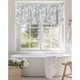 thumbnail image 4 of Valance Curtains for Windows Light Blue Pastoral Flowers Kitchen Curtians Window Treatment Farmhouse Floral Topper Curtain Rod Pocket Valances for Kitchen Bathroom Living Room 54x18in, 4 of 9