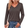 thumbnail image 3 of Zeagoo Basic T-Shirt for Womens Long Sleeve V Neck Tops Dressy Casual Shirts Fall Trendy, 3 of 6