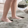 thumbnail image 4 of Phantoscope Ultra Soft Faux Fox Fur Dark Green, Indoor Area Rug, 2 x 3 ft, Irregular Shape, 4 of 5