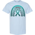 thumbnail image 3 of Inktastic Ovarian Cancer Survivor Teal Ribbon Rainbow T-Shirt, 3 of 5