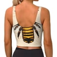 thumbnail image 3 of Lsque Honey Bee Printed Women'S Sports Bra, Compression, Moisture Wicking, High-Impact Sports Bra For Women,Supportive sports bra-X-Large, 3 of 9