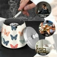 thumbnail image 4 of Yayeee Ashtray with Lid for Cigarette Smokeless Stainless Steel Home Ash Holder, Orange Butterflies, 4 of 7