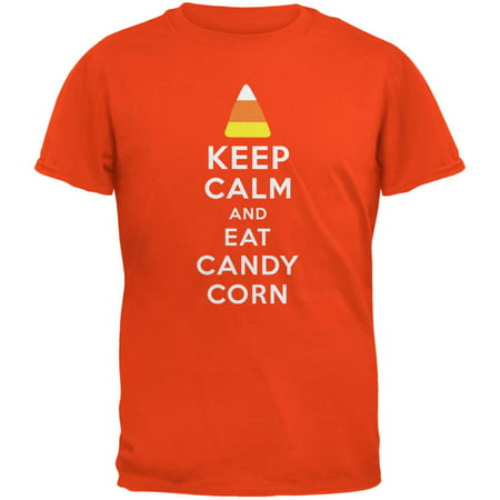 Halloween Keep Calm Candy Corn Orange Adult T-Shirt